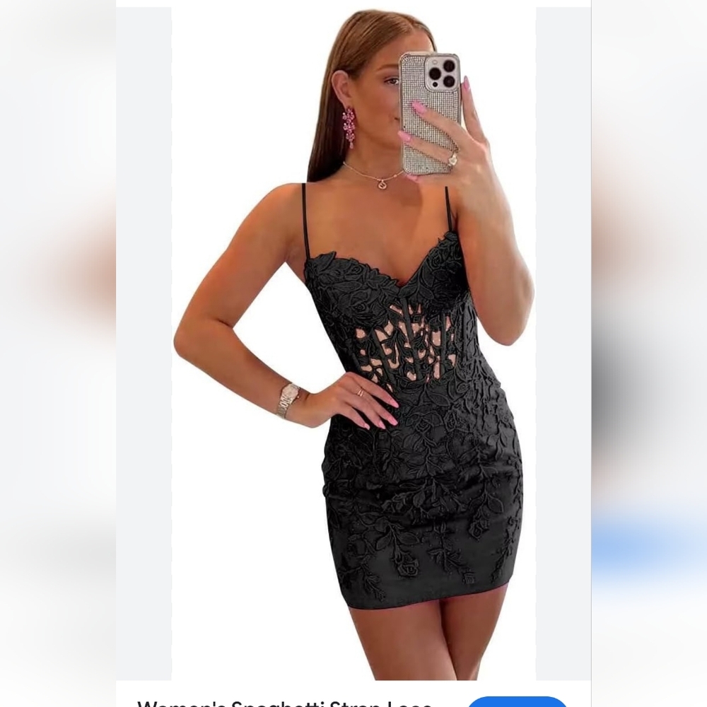 Elegant Black Lace Midi Dress